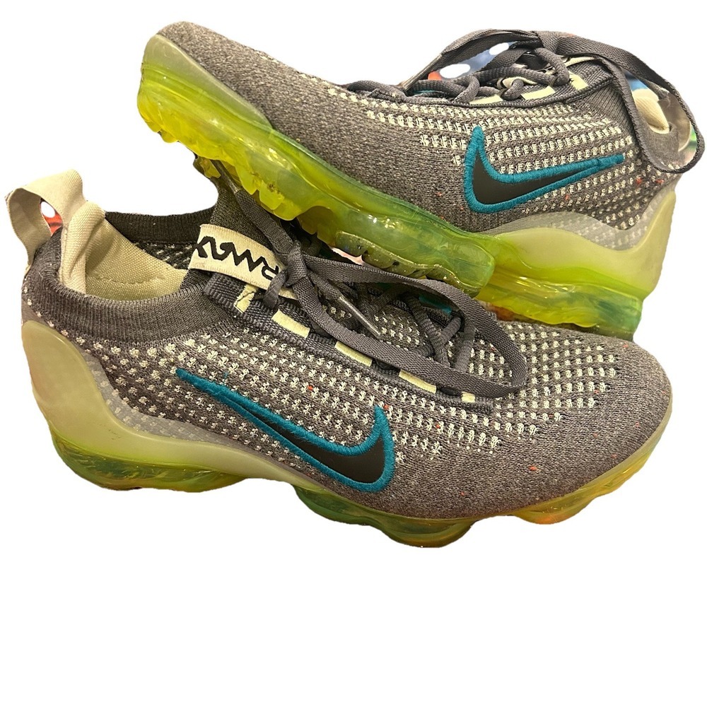 Nike Kids Sneakers Gray with Blue and Green